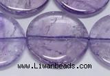 CNA828 15.5 inches 35mm flat round natural light amethyst beads