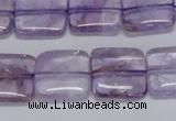 CNA841 15.5 inches 12mm square natural light amethyst beads