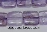 CNA842 15.5 inches 14mm square natural light amethyst beads