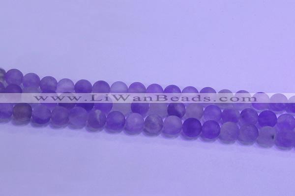 CNA913 15.5 inches 10mm round matte amethyst gemstone beads