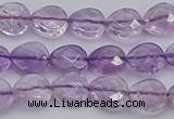 CNA924 15.5 inches 10*10mm faceted flat teardrop natural amethyst beads