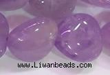 CNA984 15.5 inches 12*12mm heart natural lavender amethyst beads