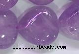 CNA985 15.5 inches 16*16mm heart natural lavender amethyst beads