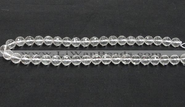 CNC09 15.5 inches 10mm faceted round grade AB natural white crystal beads