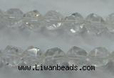 CNC100 15 inches 6mm faceted nuggets white crystal beads