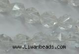 CNC101 15 inches 8mm faceted nuggets white crystal beads