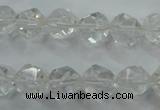 CNC102 15 inches 10mm faceted nuggets white crystal beads