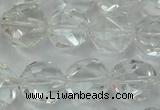 CNC104 15 inches 14mm faceted nuggets white crystal beads