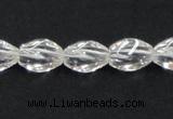 CNC19 8*12mm twisted rice grade AB natural white crystal beads