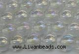 CNC201 15.5 inches 6mm round AB-color white crystal beads