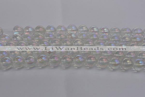 CNC204 15.5 inches 12mm round AB-color white crystal beads