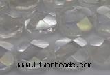 CNC220 15.5 inches 10*10mm faceted square AB-color white crystal beads