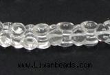 CNC39 9*12mm double heart-shaped grade AB natural white crystal beads