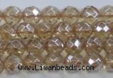 CNC518 15.5 inches 8mm faceted round dyed natural white crystal beads