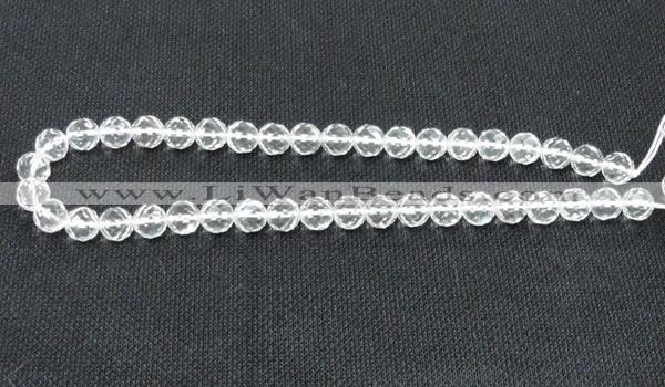 CNC53 15.5 inches 10mm faceted round grade A natural white crystal beads