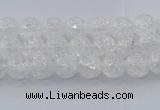 CNC550 15.5 inches 4mm round natural crackle white crystal beads