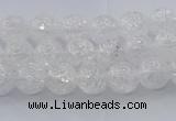 CNC551 15.5 inches 6mm round natural crackle white crystal beads