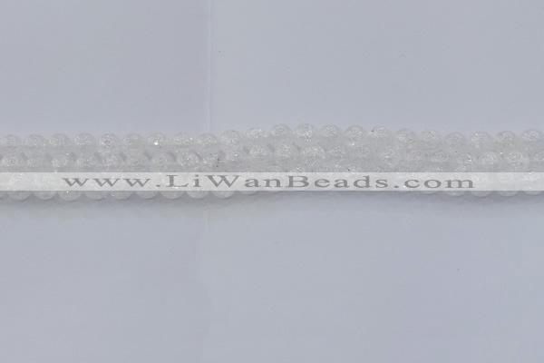 CNC551 15.5 inches 6mm round natural crackle white crystal beads