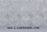 CNC552 15.5 inches 8mm round natural crackle white crystal beads