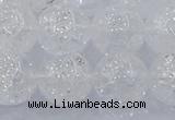 CNC555 15.5 inches 14mm round natural crackle white crystal beads