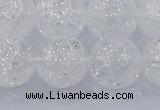 CNC556 15.5 inches 16mm round natural crackle white crystal beads