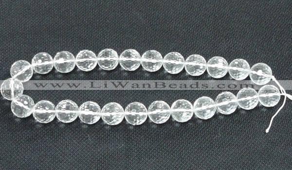 CNC56 15.5 inches 16mm faceted round grade A natural white crystal beads