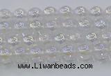 CNC560 15.5 inches 4mm round plated crackle white crystal beads