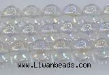 CNC570 15.5 inches 6mm round plated natural white crystal beads