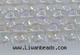 CNC571 15.5 inches 8mm round plated natural white crystal beads