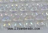 CNC572 15.5 inches 10mm round plated natural white crystal beads