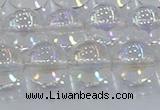 CNC573 15.5 inches 12mm round plated natural white crystal beads