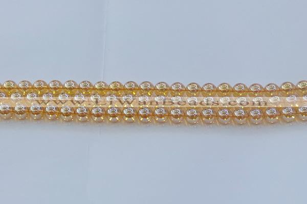 CNC576 15.5 inches 6mm round plated natural white crystal beads