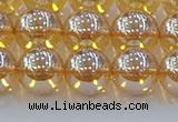 CNC579 15.5 inches 12mm round plated natural white crystal beads