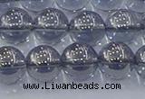 CNC596 15.5 inches 10mm round plated natural white crystal beads