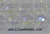 CNC604 15.5 inches 12mm faceted round plated natural white crystal beads