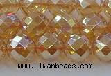 CNC622 15.5 inches 10mm faceted round plated natural white crystal beads