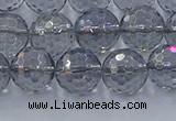 CNC641 15.5 inches 10mm faceted round plated natural white crystal beads