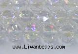 CNC646 15.5 inches 8mm faceted round plated natural white crystal beads