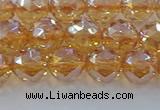 CNC652 15.5 inches 8mm faceted round plated natural white crystal beads