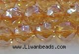 CNC654 15.5 inches 12mm faceted round plated natural white crystal beads