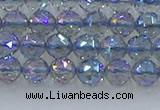 CNC657 15.5 inches 6mm faceted round plated natural white crystal beads