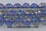 CNC663 15.5 inches 6mm faceted round plated natural white crystal beads