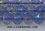 CNC665 15.5 inches 10mm faceted round plated natural white crystal beads