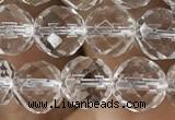 CNC703 15.5 inches 8mm faceted round white crystal beads