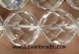 CNC709 15.5 inches 20mm faceted round white crystal beads