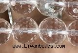 CNC714 15.5 inches 10mm faceted round white crystal beads