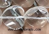 CNC739 15.5 inches 16*16mm faceted heart white crystal beads