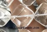 CNC756 15.5 inches 14*14mm faceted diamond white crystal beads