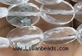 CNC762 15.5 inches 8*12mm faceted oval white crystal beads