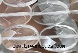 CNC763 15.5 inches 10*14mm faceted oval white crystal beads